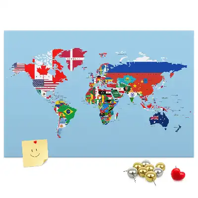 Fali parafa üzenőtábla országok zászlóival