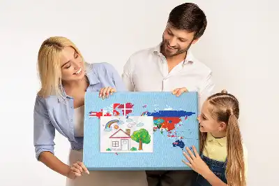 Fali parafa üzenőtábla országok zászlóival