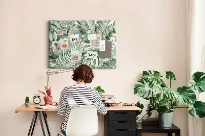 Zöld botanikai mintás parafatábla
