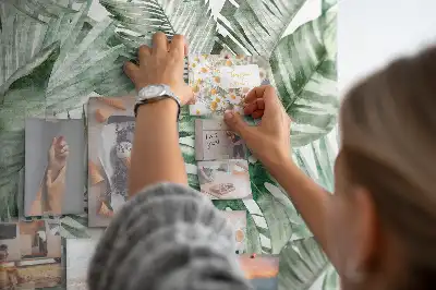 Zöld botanikai mintás parafatábla