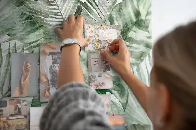 Zöld botanikai mintás parafatábla