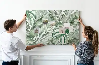 Zöld botanikai mintás parafatábla