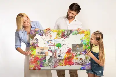 Fali parafa üzenőtábla elmosódott vízi kontinensek mintával