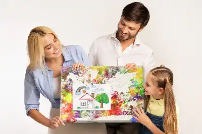 Fali parafa üzenőtábla elmosódott vízi kontinensek mintával