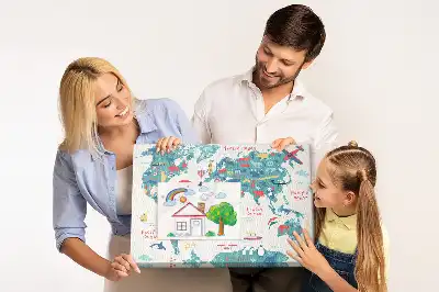 Képes világtérkép parafatábla