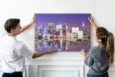 Fali parafa üzenőtábla New York éjszaka mintával