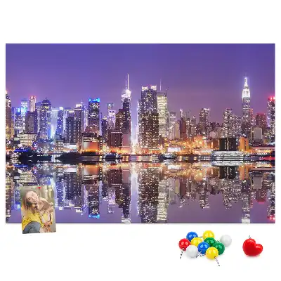 Fali parafa üzenőtábla New York éjszaka mintával