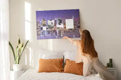 Fali parafa üzenőtábla New York éjszaka mintával