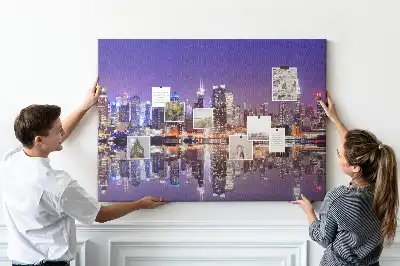 Fali parafa üzenőtábla New York éjszaka mintával