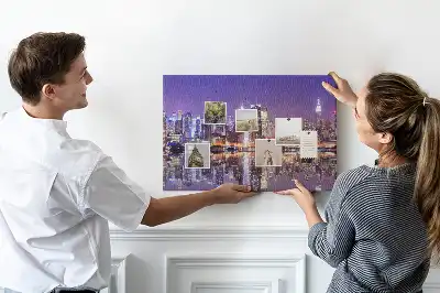 Fali parafa üzenőtábla New York éjszaka mintával