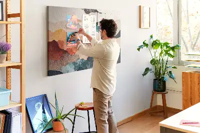 Fali parafa üzenőtábla tájkép mintával