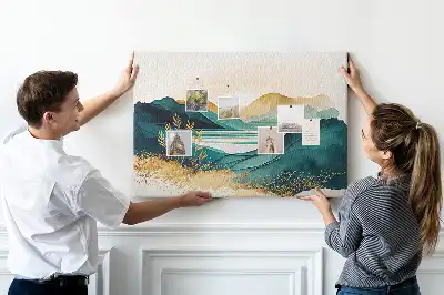 Fali parafa üzenőtábla hegylánc panorámával