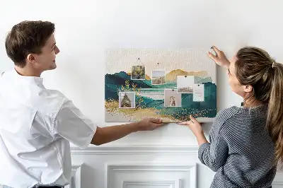 Fali parafa üzenőtábla hegylánc panorámával