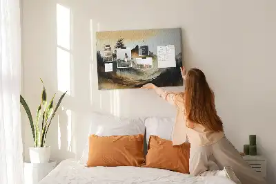 Absztrakt természetpanoráma parafa üzenőtábla
