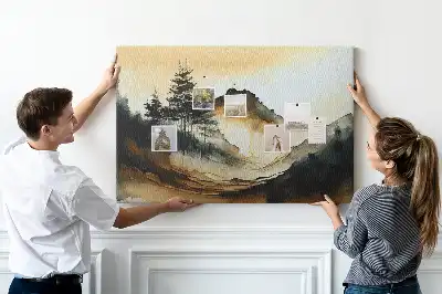 Absztrakt természetpanoráma parafa üzenőtábla