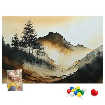 Absztrakt természetpanoráma parafa üzenőtábla