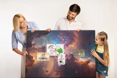Világűr és csillagok mintás parafa tábla