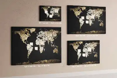 Világtérkép mintás parafa üzenőtábla