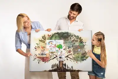 Genealógia családfa mintás fali parafa üzenőtábla