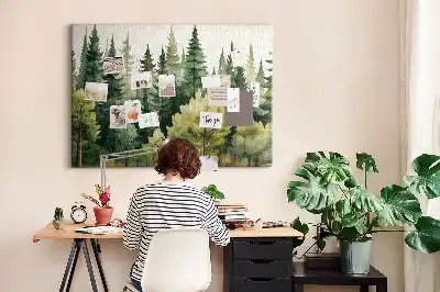 Erdő tájkép mintás parafából készült fali tábla
