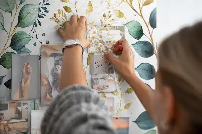Fali parafa üzenőtábla növények és levelek mintával