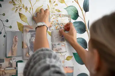 Fali parafa üzenőtábla növények és levelek mintával