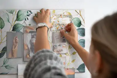 Fali parafa üzenőtábla növények és levelek mintával