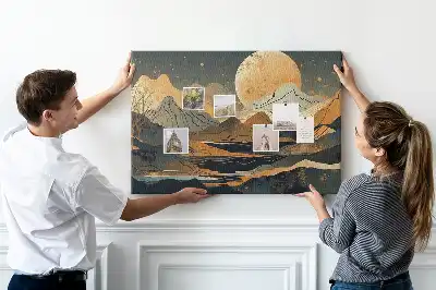Modern művészi tájkép parafatábla