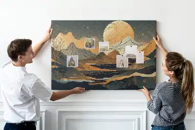 Modern művészi tájkép parafatábla