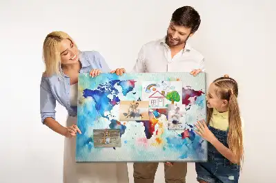 Parafa üzenőtábla festett térkép mintával