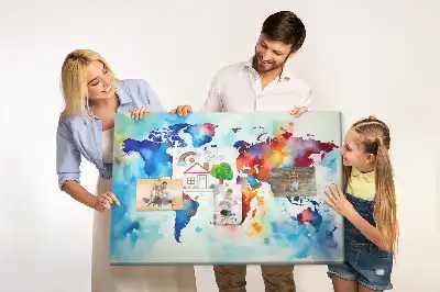 Parafa üzenőtábla festett térkép mintával
