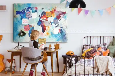 Parafa üzenőtábla festett térkép mintával