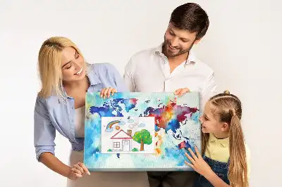Parafa üzenőtábla festett térkép mintával