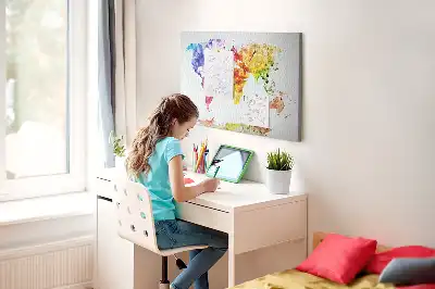 Pasztell festői térkép mintás parafa üzenőtábla