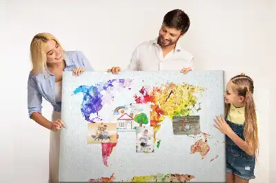 Pasztell festői térkép mintás parafa üzenőtábla