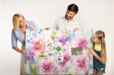 Fali parafa üzenőtábla festett virágmintával