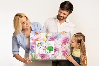 Fali parafa üzenőtábla festett virágmintával