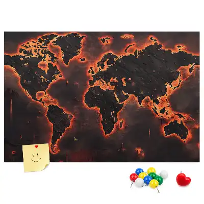 Modern szárazföldtérkép parafatábla