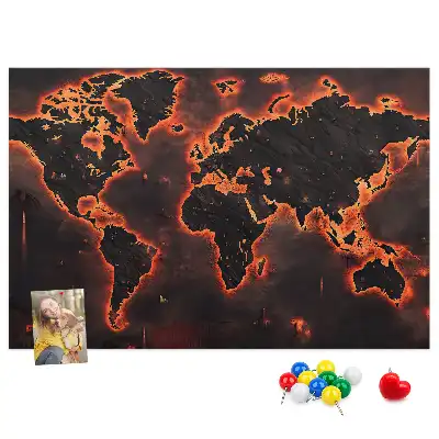 Modern szárazföldtérkép parafatábla