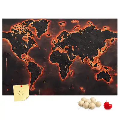 Modern szárazföldtérkép parafatábla
