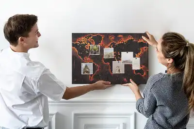 Modern szárazföldtérkép parafatábla