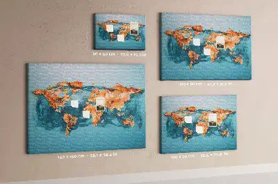 Modern földgömb mintás parafa üzenőtábla