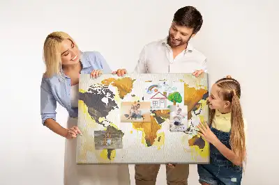 Világtérkép absztrakció fali parafa üzenőtábla
