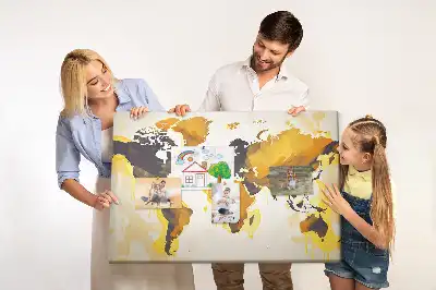 Világtérkép absztrakció fali parafa üzenőtábla