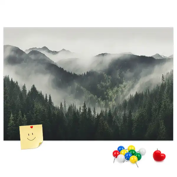 Erdő tájkép mintás parafa üzenőtábla