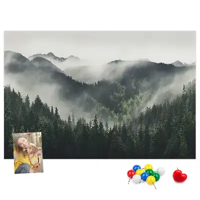 Erdő tájkép mintás parafa üzenőtábla