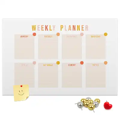Fali parafa üzenőtábla hétnapos ütemtervvel