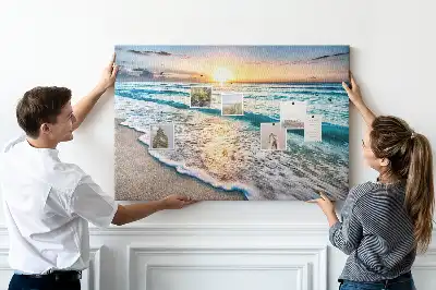 Tengerparti hullámok témájú parafatábla