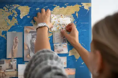 Világtérképes parafa üzenőtábla