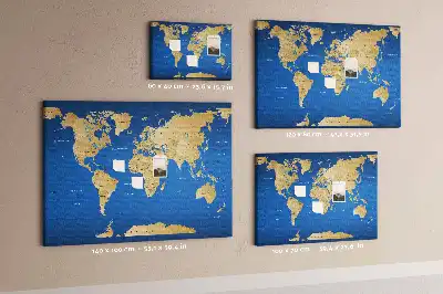Világtérképes parafa üzenőtábla